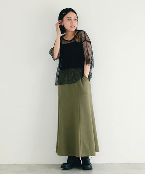 merrylatte(メリーラテ)の「裏毛マーメイドスカート【IROHANI】(スカート・レディース・カーキ/ブラック・FREE)」の8枚目の写真