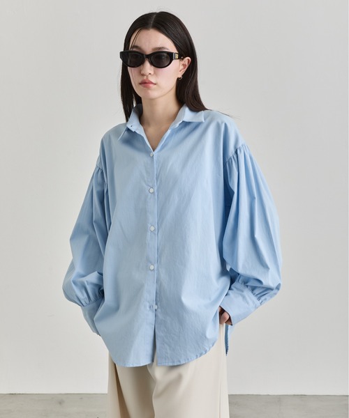 NUJOH(ヌゾ)の「Balloon Sleeve Cotton Shirt / バルーンスリーブコットンシャツ(シャツ/ブラウス・レディース・ライトブルー/ブラック/ホワイト・FREE)」の21枚目の写真