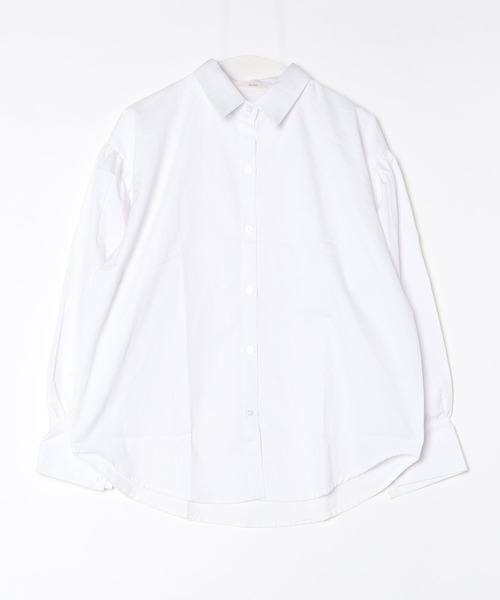 NUJOH(ヌゾ)の「Balloon Sleeve Cotton Shirt / バルーンスリーブコットンシャツ(シャツ/ブラウス・レディース・ライトブルー/ブラック/ホワイト・FREE)」の5枚目の写真