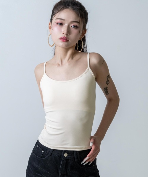 ANAP(アナップ)の「カップ付 バックオープン キャミソール(キャミソール・レディース・アイボリー/ブラック/ホワイト・F)」の12枚目の写真