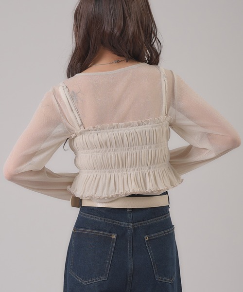apres jour mignon（アプレジュールミニョン）の「ラメビスチェセット（Tシャツ/カットソー・レディース・ピンク/アイボリー/グレー・フリー/LARGE）」の17枚目の写真