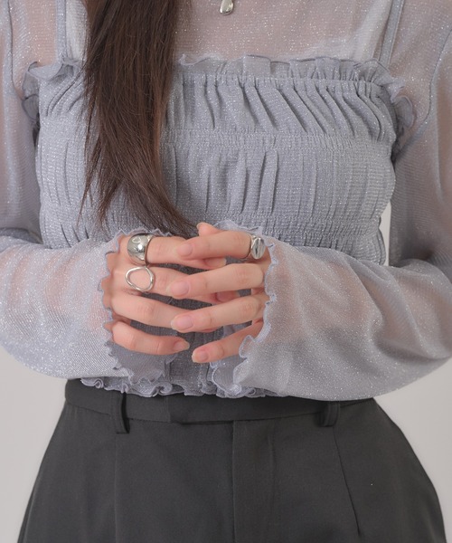 apres jour mignon（アプレジュールミニョン）の「ラメビスチェセット（Tシャツ/カットソー・レディース・ピンク/アイボリー/グレー・フリー/LARGE）」の22枚目の写真
