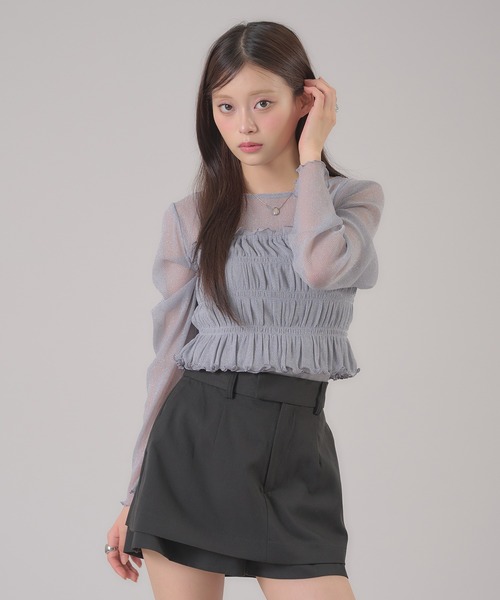 apres jour mignon（アプレジュールミニョン）の「ラメビスチェセット（Tシャツ/カットソー・レディース・ピンク/アイボリー/グレー・フリー/LARGE）」の6枚目の写真