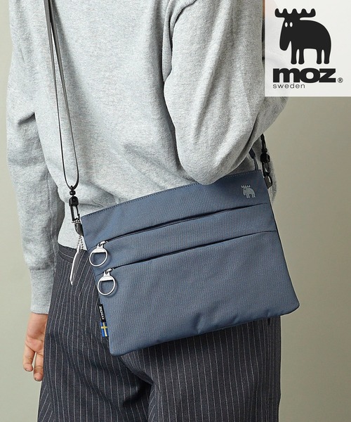 moz(モズ)の「moz(モズ) 撥水 サコッシュ ショルダーバッグ ZZRK-07(ショルダーバッグ・レディース・トリコロール/ブラック/アイボリー/グレイッシュブルー/ライトグレー系/ブラック系・ONE SIZE)」の5枚目の写真