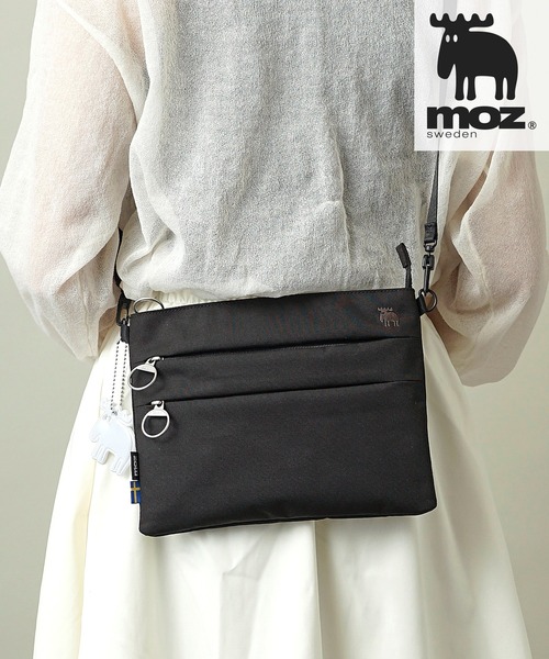 moz(モズ)の「moz(モズ) 撥水 サコッシュ ショルダーバッグ ZZRK-07(ショルダーバッグ・レディース・トリコロール/ブラック/アイボリー/グレイッシュブルー/ライトグレー系/ブラック系・ONE SIZE)」の2枚目の写真
