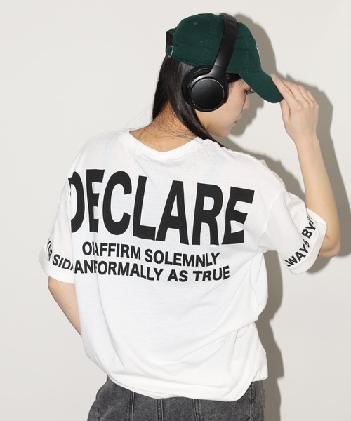 FUNALIVE(ファンアライブ)の「袖ロゴパイピングバックロゴT 半袖(Tシャツ/カットソー・レディース・パープル/ホワイト/ブラック・L)」の1枚目の写真