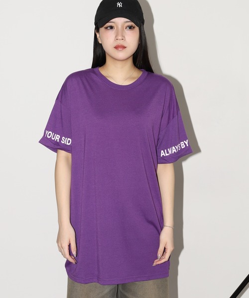 FUNALIVE(ファンアライブ)の「袖ロゴパイピングバックロゴT 半袖(Tシャツ/カットソー・レディース・パープル/ホワイト/ブラック・L)」の13枚目の写真