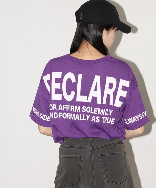FUNALIVE(ファンアライブ)の「袖ロゴパイピングバックロゴT 半袖(Tシャツ/カットソー・レディース・パープル/ホワイト/ブラック・L)」の5枚目の写真