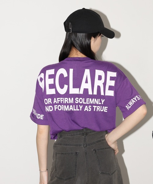 FUNALIVE(ファンアライブ)の「袖ロゴパイピングバックロゴT 半袖(Tシャツ/カットソー・レディース・パープル/ホワイト/ブラック・L)」の6枚目の写真
