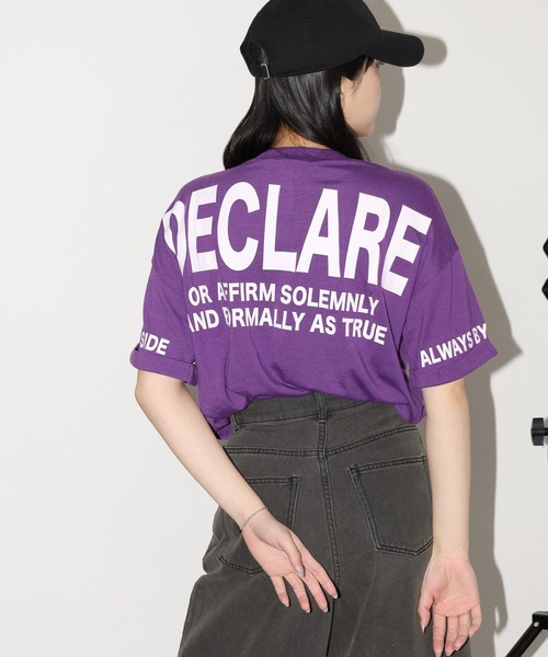 FUNALIVE(ファンアライブ)の「袖ロゴパイピングバックロゴT 半袖(Tシャツ/カットソー・レディース・パープル/ホワイト/ブラック・L)」の7枚目の写真