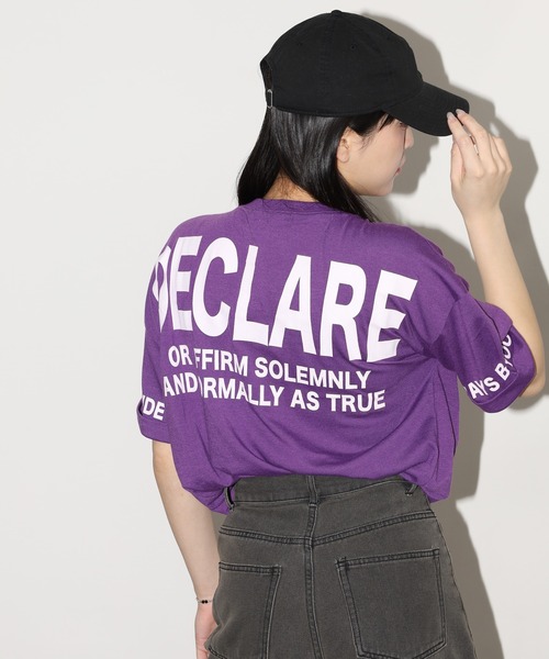 FUNALIVE(ファンアライブ)の「袖ロゴパイピングバックロゴT 半袖(Tシャツ/カットソー・レディース・パープル/ホワイト/ブラック・L)」の8枚目の写真