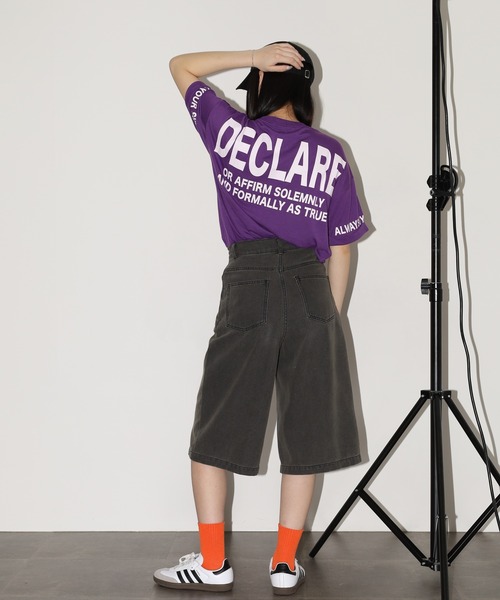 FUNALIVE(ファンアライブ)の「袖ロゴパイピングバックロゴT 半袖(Tシャツ/カットソー・レディース・パープル/ホワイト/ブラック・L)」の11枚目の写真