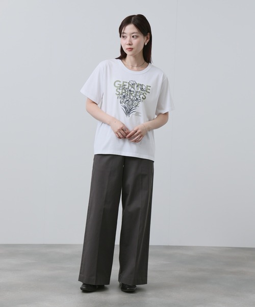 NAVY（ネイビー）の「ベーシックプリントT1（Tシャツ/カットソー・レディース・グレー/チャコールグレー/ホワイト系1/ホワイト系2・M/L）」の7枚目の写真