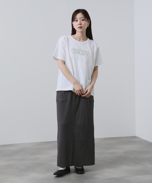 NAVY（ネイビー）の「ベーシックプリントT1（Tシャツ/カットソー・レディース・グレー/チャコールグレー/ホワイト系1/ホワイト系2・M/L）」の11枚目の写真