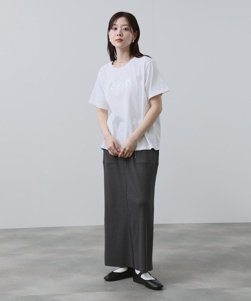 NAVY（ネイビー）の「ベーシックプリントT1（Tシャツ/カットソー・レディース・グレー/チャコールグレー/ホワイト系1/ホワイト系2・M/L）」の12枚目の写真
