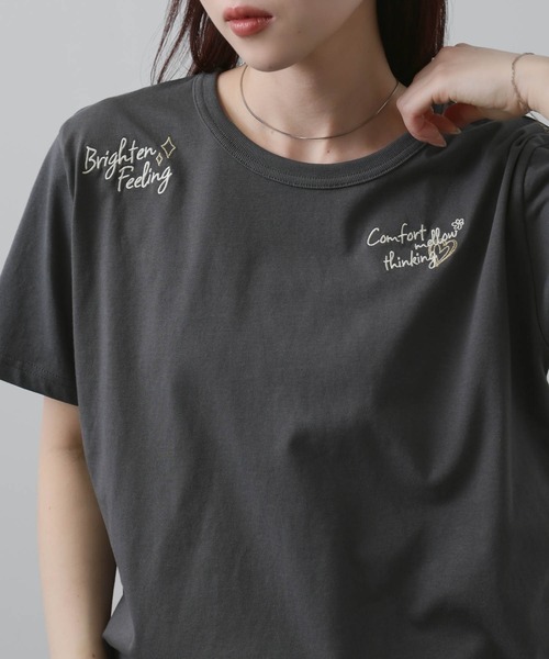 NAVY（ネイビー）の「ベーシックプリントT1（Tシャツ/カットソー・レディース・グレー/チャコールグレー/ホワイト系1/ホワイト系2・M/L）」の15枚目の写真