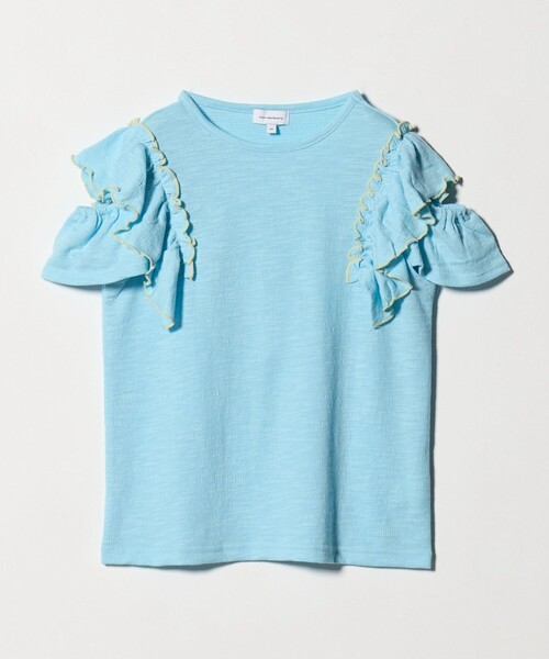 green label relaxing(グリーンレーベルリラクシング)の「ショルダースリット フリルTシャツ / キッズ 140cm-160cm(Tシャツ/カットソー・キッズ・ライトブルー/ブラック/オレンジ・140cm/150cm/160cm)」の2枚目の写真