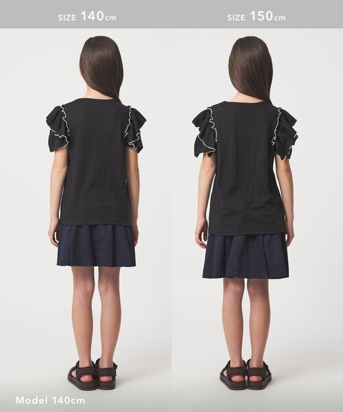 green label relaxing(グリーンレーベルリラクシング)の「ショルダースリット フリルTシャツ / キッズ 140cm-160cm(Tシャツ/カットソー・キッズ・ライトブルー/ブラック/オレンジ・140cm/150cm/160cm)」の10枚目の写真