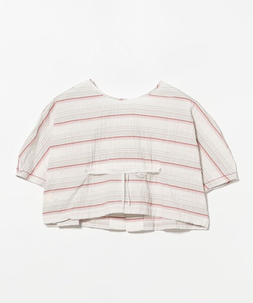 BEAMS BOY（ビームスボーイ）の「シャーリング ボーダー ショートスリーブ（シャツ/ブラウス・レディース・オフホワイト/サックスブルー・ONE SIZE）」の14枚目の写真