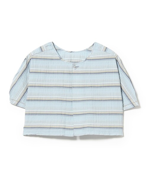 BEAMS BOY（ビームスボーイ）の「シャーリング ボーダー ショートスリーブ（シャツ/ブラウス・レディース・オフホワイト/サックスブルー・ONE SIZE）」の16枚目の写真