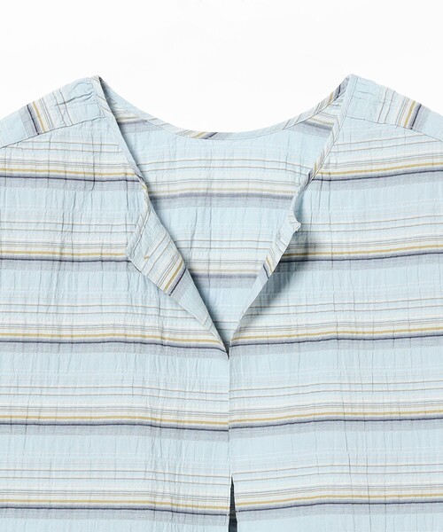 BEAMS BOY（ビームスボーイ）の「シャーリング ボーダー ショートスリーブ（シャツ/ブラウス・レディース・オフホワイト/サックスブルー・ONE SIZE）」の17枚目の写真