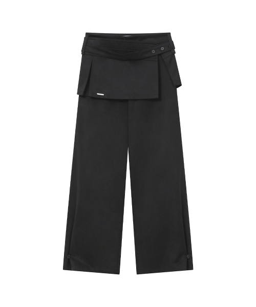 セール】Button tab mini skirt pants set BLACK（その他パンツ