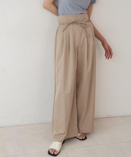 Bab(バブ)の「【S・Mサイズ展開】ダブルタックウエストデザインパンツ(その他パンツ・レディース・ブラック/ベージュ/アイボリー・MEDIUM/SMALL)」の7枚目の写真
