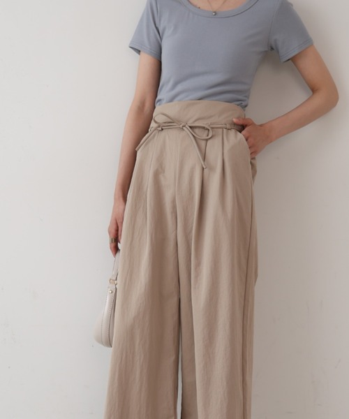 Bab(バブ)の「【S・Mサイズ展開】ダブルタックウエストデザインパンツ(その他パンツ・レディース・ブラック/ベージュ/アイボリー・MEDIUM/SMALL)」の11枚目の写真
