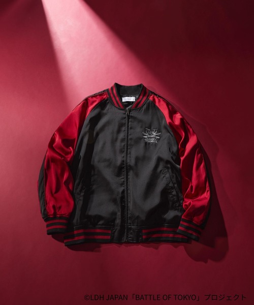 RAGEBLUE（レイジブルー）の「【BATTLE OF TOKYO】ROWDY SHOGUN / コラボ刺繍スカジャン（スカジャン・レディース・ブラック/レッド・FREE）」の4枚目の写真