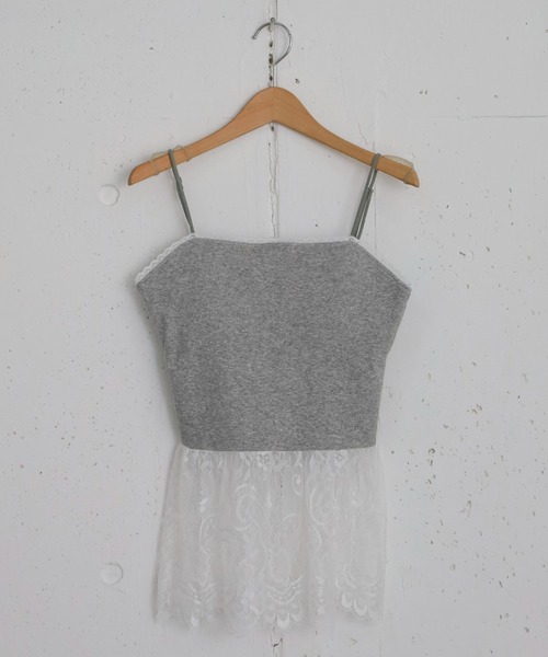archives（アルシーヴ）の「カップ付きレイヤードレースキャミ（キャミソール・レディース・オフホワイト/グレー・MEDIUM）」の3枚目の写真