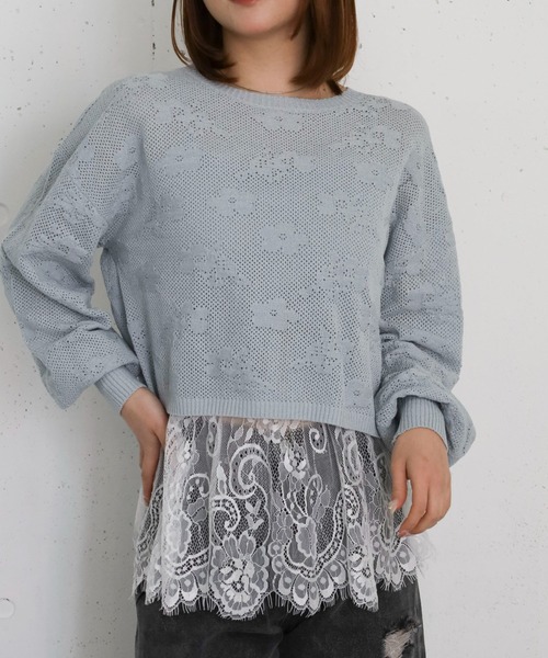 archives（アルシーヴ）の「カップ付きレイヤードレースキャミ（キャミソール・レディース・オフホワイト/グレー・MEDIUM）」の5枚目の写真