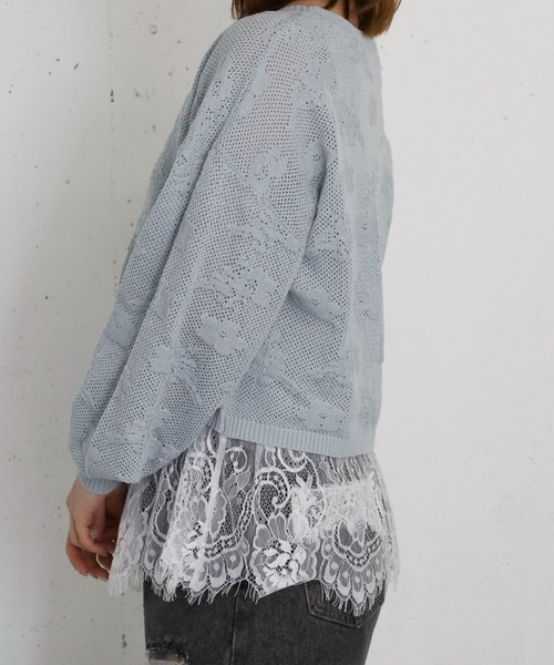 archives（アルシーヴ）の「カップ付きレイヤードレースキャミ（キャミソール・レディース・オフホワイト/グレー・MEDIUM）」の6枚目の写真