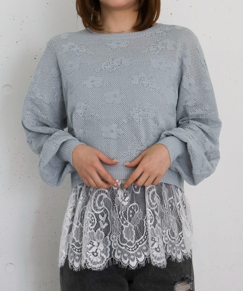 archives（アルシーヴ）の「カップ付きレイヤードレースキャミ（キャミソール・レディース・オフホワイト/グレー・MEDIUM）」の4枚目の写真