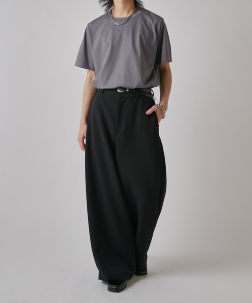 Lui's（ルイス）の「ダブルクロスタックワイドパンツ（スラックス・メンズ・ブラック/ブラウン/ベージュ・S/M）」の8枚目の写真