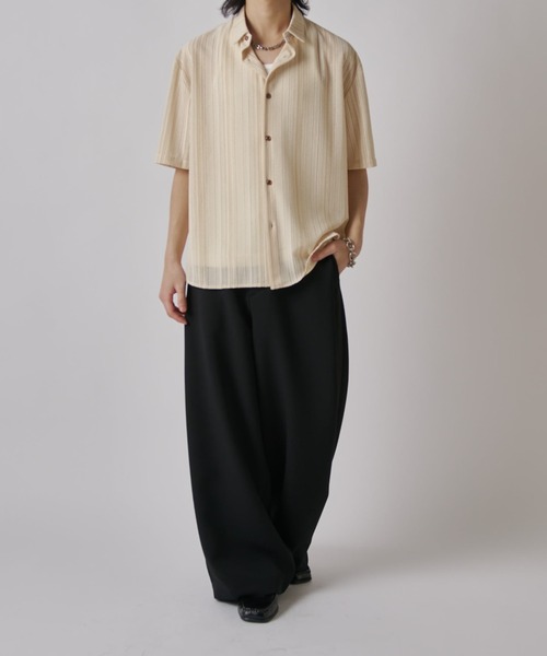 Lui's(ルイス)の「ダブルクロスタックワイドパンツ(スラックス・メンズ・ブラック/ブラウン/ベージュ・S/M)」の21枚目の写真