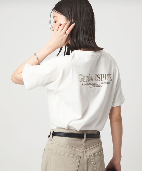 green label relaxing（グリーンレーベルリラクシング）の「【WEB限定】＜at ease＞フロッキープリント カットソー（Tシャツ/カットソー・レディース・ダークグレー/ダークブラウン/ホワイト・FREE）」の5枚目の写真