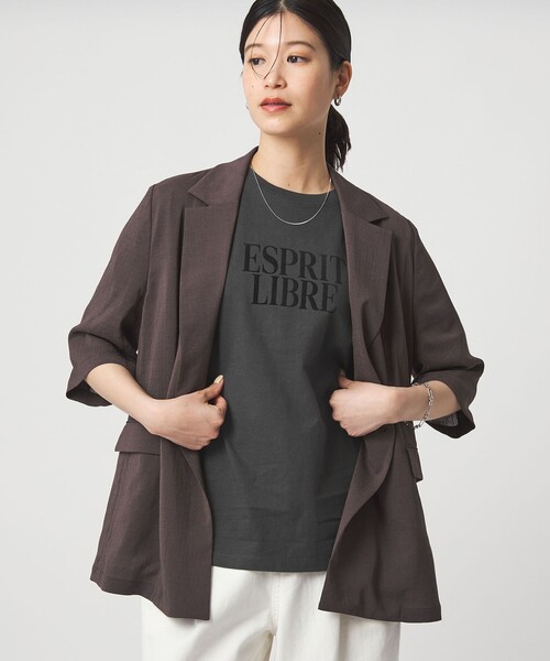 green label relaxing（グリーンレーベルリラクシング）の「【WEB限定】＜at ease＞フロッキープリント カットソー（Tシャツ/カットソー・レディース・ダークグレー/ダークブラウン/ホワイト・FREE）」の10枚目の写真