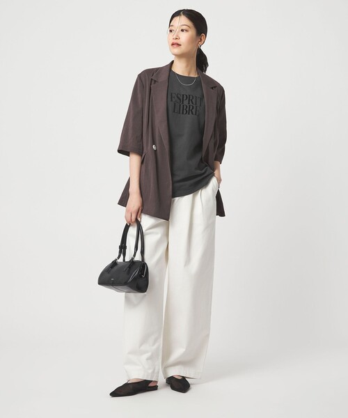 green label relaxing（グリーンレーベルリラクシング）の「【WEB限定】＜at ease＞フロッキープリント カットソー（Tシャツ/カットソー・レディース・ダークグレー/ダークブラウン/ホワイト・FREE）」の11枚目の写真