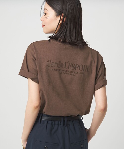 green label relaxing（グリーンレーベルリラクシング）の「【WEB限定】＜at ease＞フロッキープリント カットソー（Tシャツ/カットソー・レディース・ダークグレー/ダークブラウン/ホワイト・FREE）」の15枚目の写真
