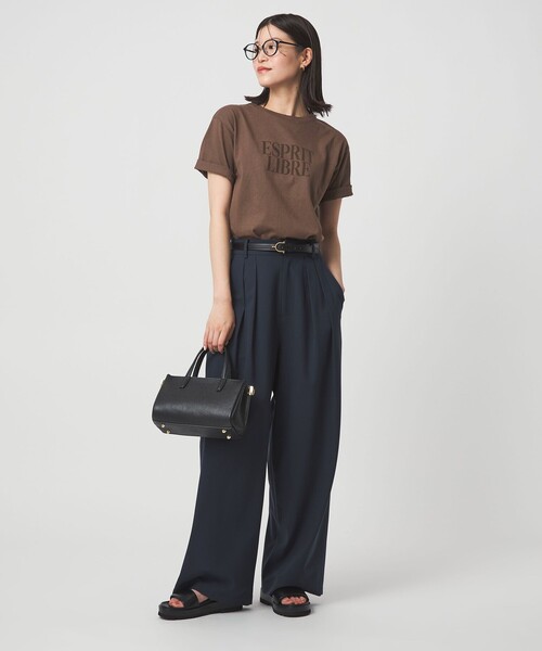 green label relaxing（グリーンレーベルリラクシング）の「【WEB限定】＜at ease＞フロッキープリント カットソー（Tシャツ/カットソー・レディース・ダークグレー/ダークブラウン/ホワイト・FREE）」の16枚目の写真
