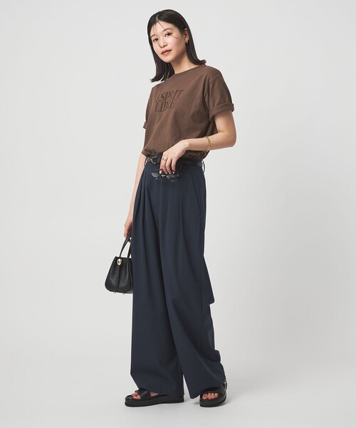 green label relaxing（グリーンレーベルリラクシング）の「【WEB限定】＜at ease＞フロッキープリント カットソー（Tシャツ/カットソー・レディース・ダークグレー/ダークブラウン/ホワイト・FREE）」の17枚目の写真