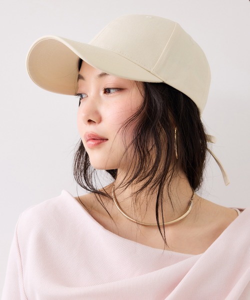 VIS（ビス）の「【定番人気】バックリボンツイルキャップ（キャップ・レディース・ブラック/キナリ/ベージュ系その他・FREE）」の10枚目の写真