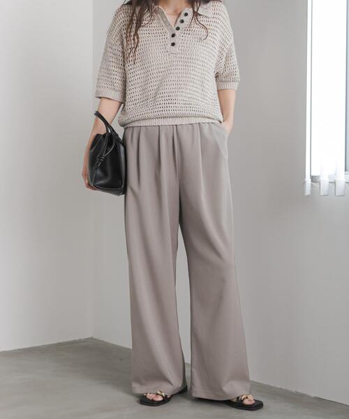 URBAN RESEARCH DOORS（アーバンリサーチドアーズ）の「『UR TECH』完声/涼ギャザーワイドパンツ（その他パンツ・レディース・ベージュ/グレー・SMALL/MEDIUM/LARGE）」の10枚目の写真