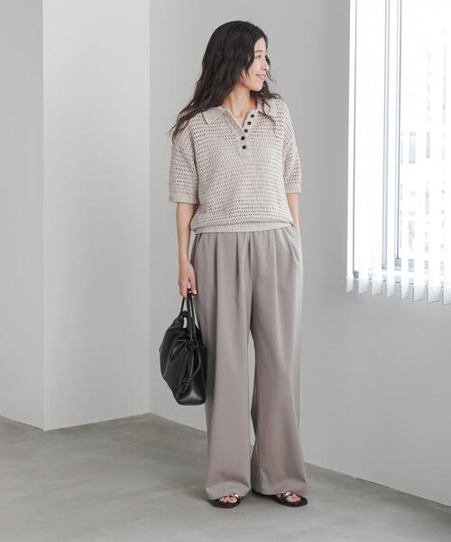 URBAN RESEARCH DOORS（アーバンリサーチドアーズ）の「『UR TECH』完声/涼ギャザーワイドパンツ（その他パンツ・レディース・ベージュ/グレー・SMALL/MEDIUM/LARGE）」の11枚目の写真