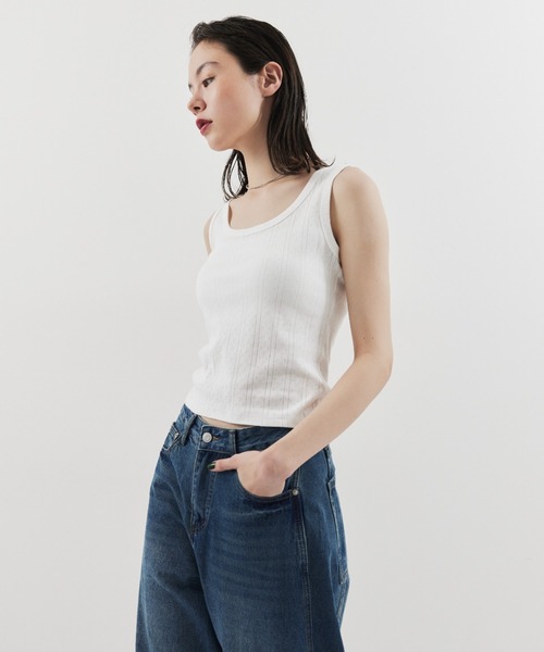 HANNE(アン)の「アイレットタンクトップ(タンクトップ・レディース・レッド/ホワイト・FREE)」の9枚目の写真
