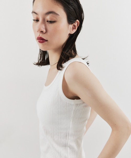 HANNE(アン)の「アイレットタンクトップ(タンクトップ・レディース・レッド/ホワイト・FREE)」の8枚目の写真