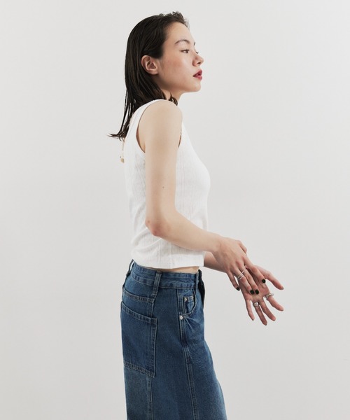 HANNE(アン)の「アイレットタンクトップ(タンクトップ・レディース・レッド/ホワイト・FREE)」の5枚目の写真