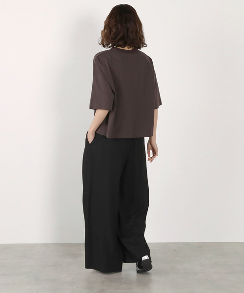 LOGEMENT DE CLAIRE(ロジュモンドクレール)の「5分袖モックネックTシャツ(Tシャツ/カットソー・レディース・ダークブラウン/ライトピンク/オフホワイト/ブルー系その他・FREE)」の17枚目の写真