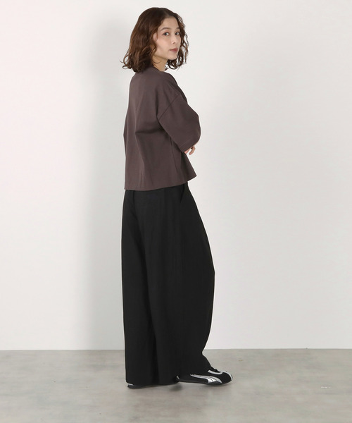 LOGEMENT DE CLAIRE(ロジュモンドクレール)の「5分袖モックネックTシャツ(Tシャツ/カットソー・レディース・ダークブラウン/ライトピンク/オフホワイト/ブルー系その他・FREE)」の18枚目の写真