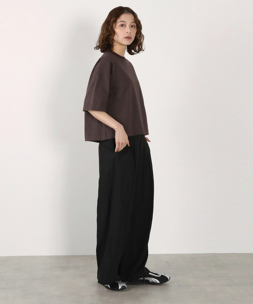 LOGEMENT DE CLAIRE(ロジュモンドクレール)の「5分袖モックネックTシャツ(Tシャツ/カットソー・レディース・ダークブラウン/ライトピンク/オフホワイト/ブルー系その他・FREE)」の19枚目の写真